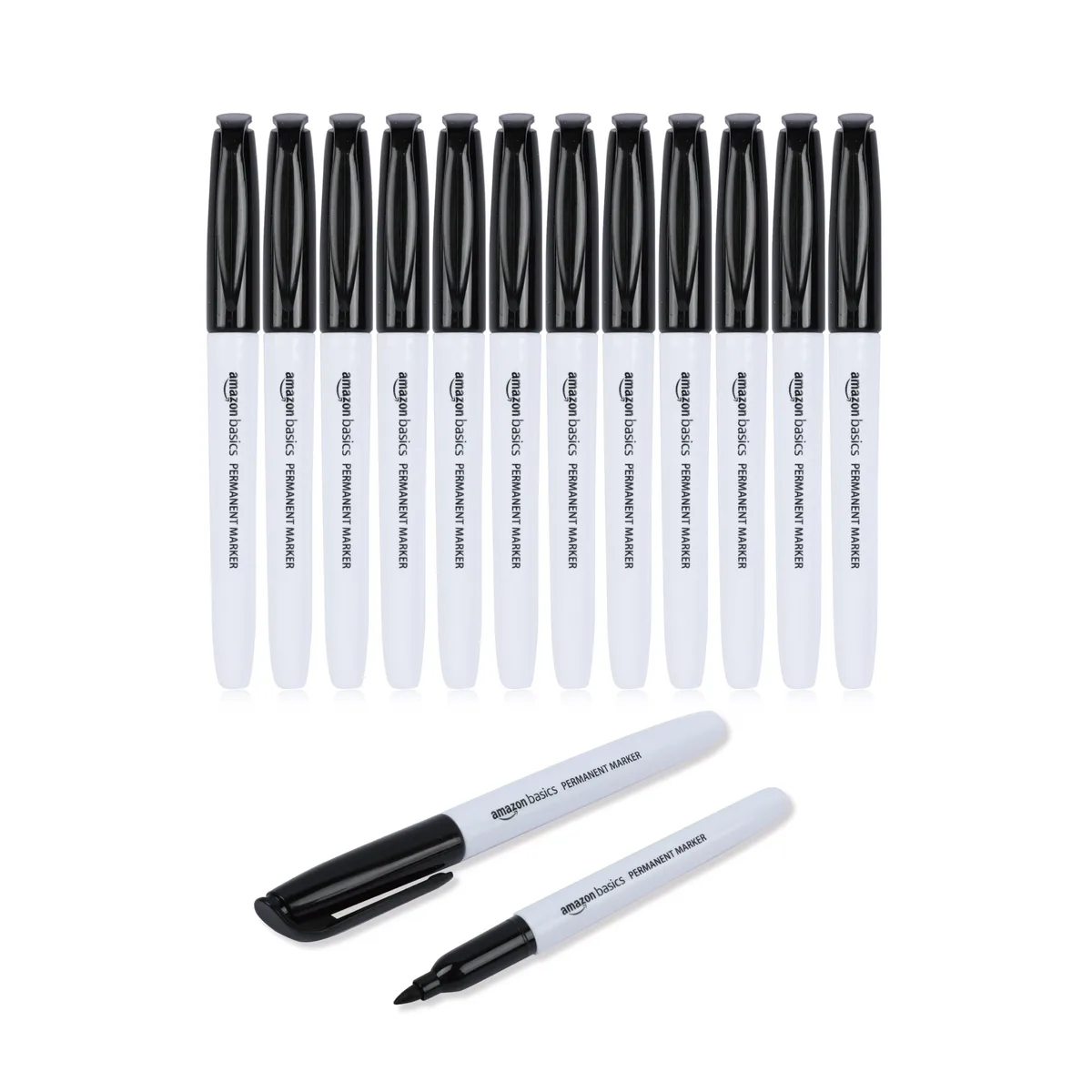 Fine Tip Permanent Markers Black 12 Pack — product photo