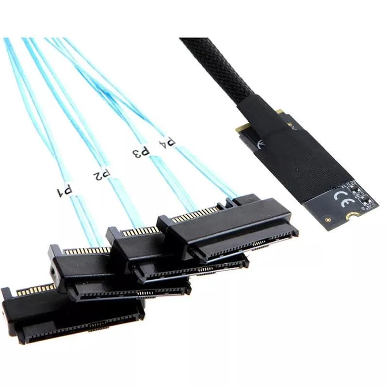 Vszerda Vszerda M.2 Mkey SFF-8643 to 4-Port SAS SFF-8482 Cable 50CM — product photo