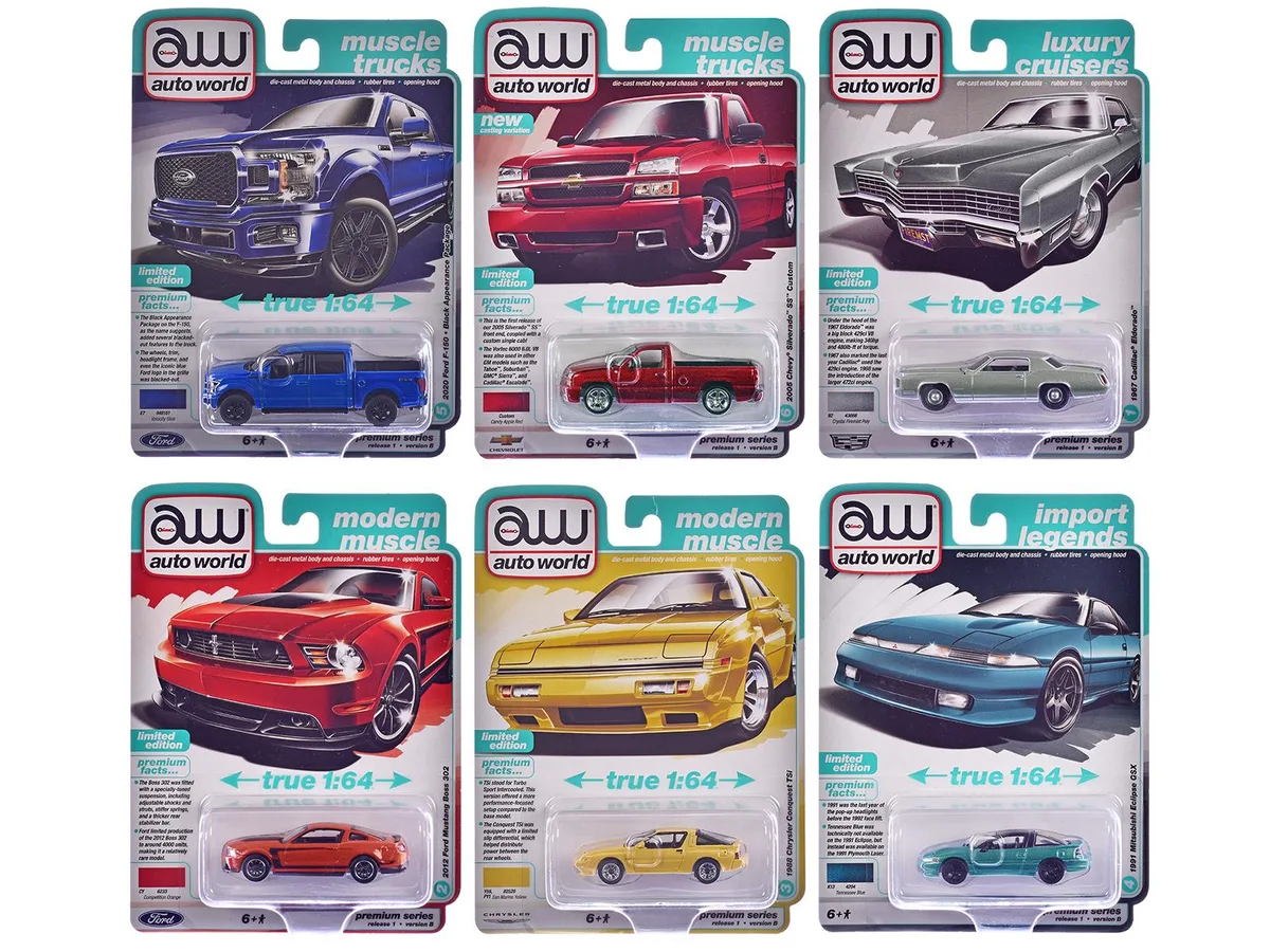 auto world Auto World Premium 2025 Release 1 Set B 6-piece 1/64 Diecast Car Set — product photo