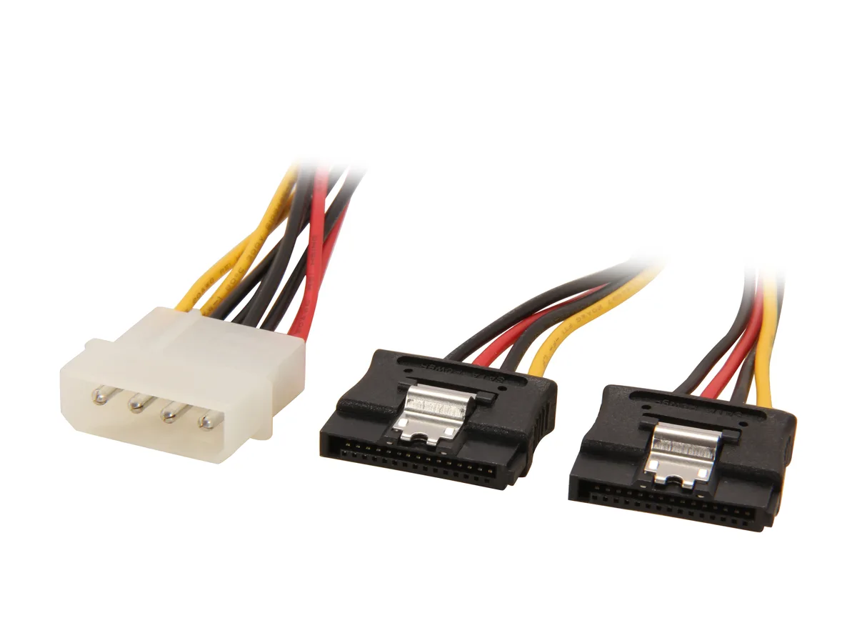 STARTECH STARTECH PYO2LP4LSATA 1 ft LP4 to 2x Latching SATA Power Y Cable Splitter — product photo