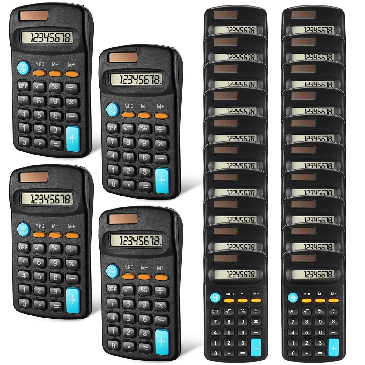  24 Pack Pocket Calculators Black 4.52 x 2.56 x .79 in — product photo
