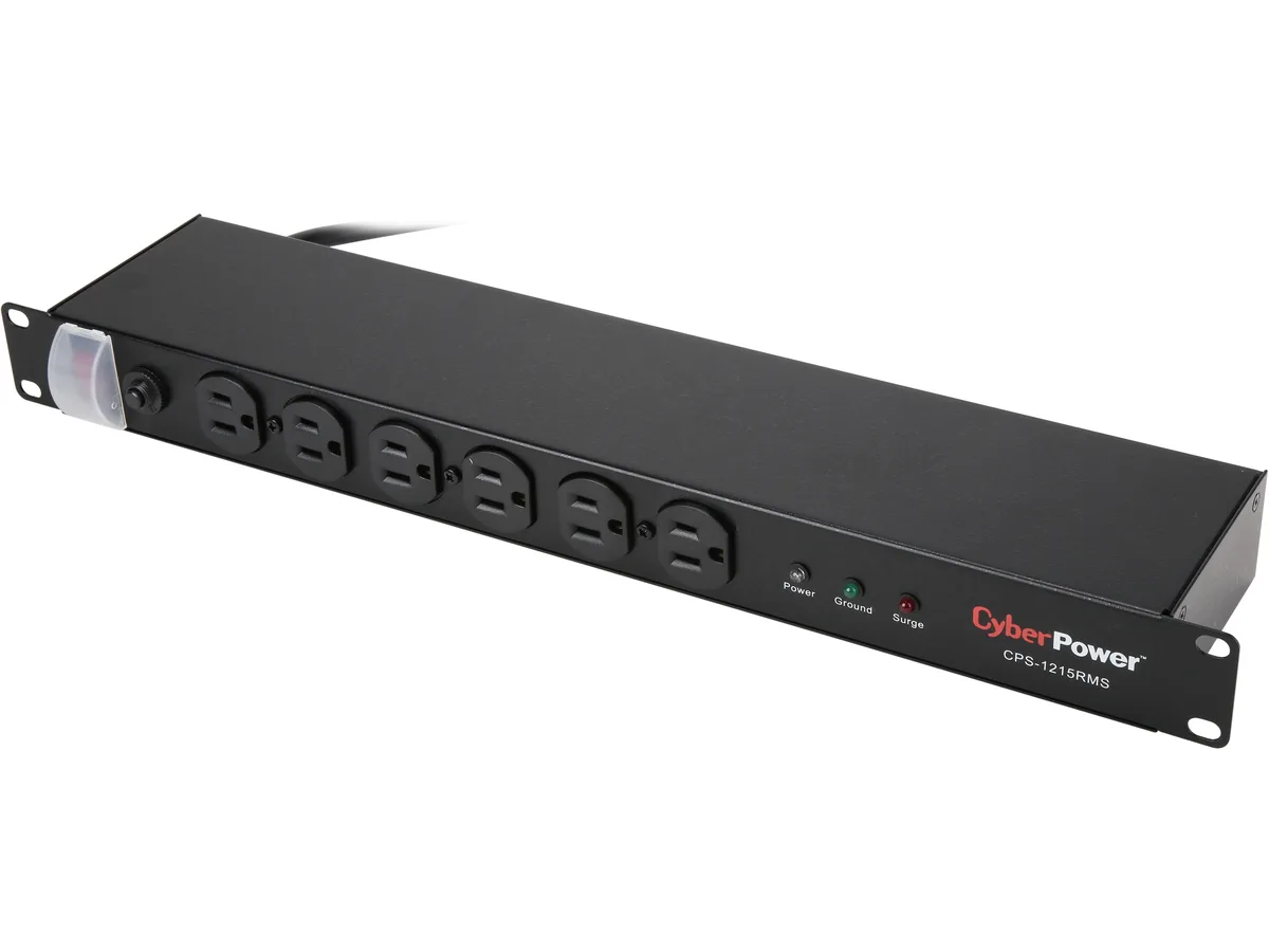 CyberPower CyberPower CPS1215RMS surge protector 15' 12 outlets 1800 joules 1U rack mount — product photo