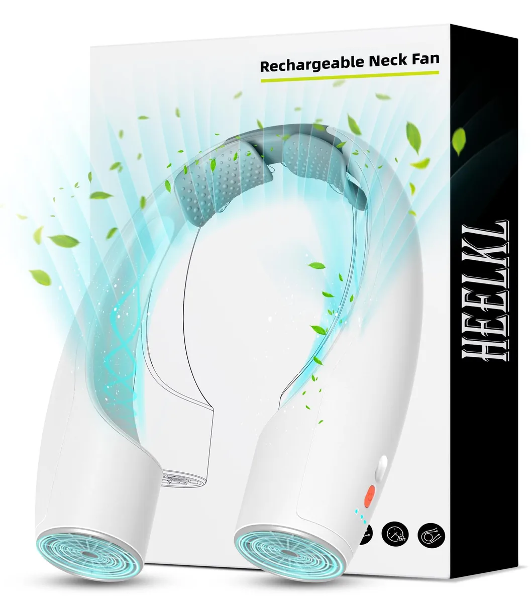  Heelkl Q1 AI Neck Fan 4000 mAh 6000 rpm Silver — product photo
