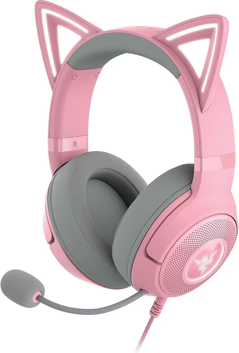Razer USA Ltd Razer USA Ltd Kraken Kitty V2 Quartz Pink gaming headset — product photo