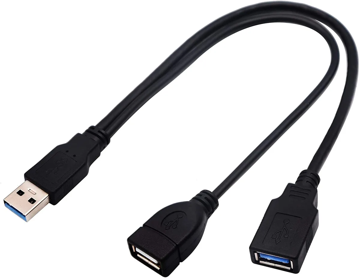 OnlineHawk OnlineHawk USB 3.0 A Male to Dual USB 3.0 A Female + USB 2.0 A Female Y Splitter Cable 30cm — product photo