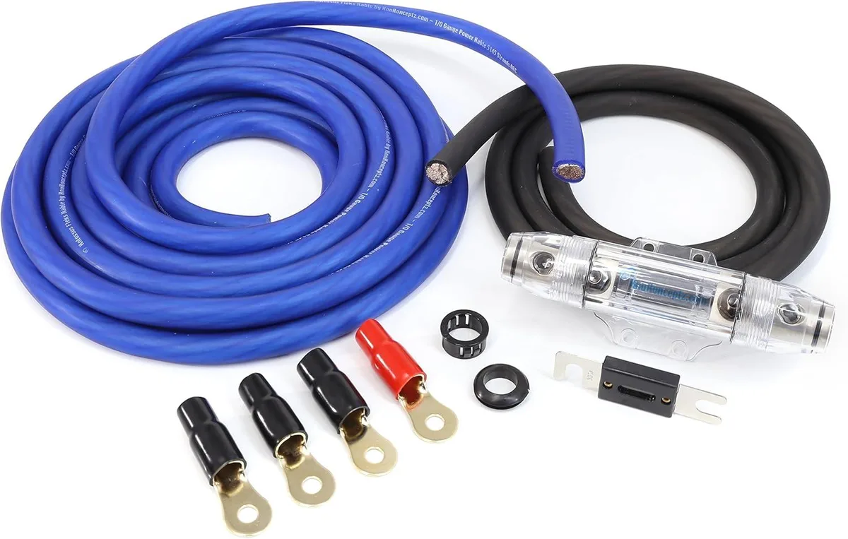 WUQ WUQ Kolossus Flex 0 Gauge OFC Power Amp Wiring Kit car electronics accessory — product photo