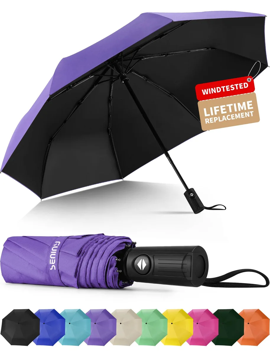 Seniny Auto Open Umbrella Purple 42.5" 12" folded .75 lbs — product photo