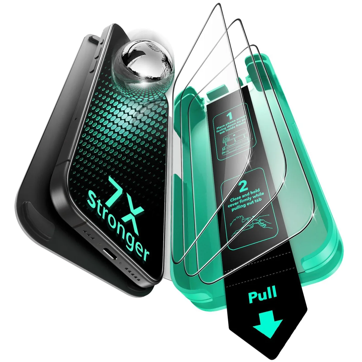  ESR Armorite Screen Protector 3-Pack iPhone 16 Pro Max UltraFit Tray — product photo