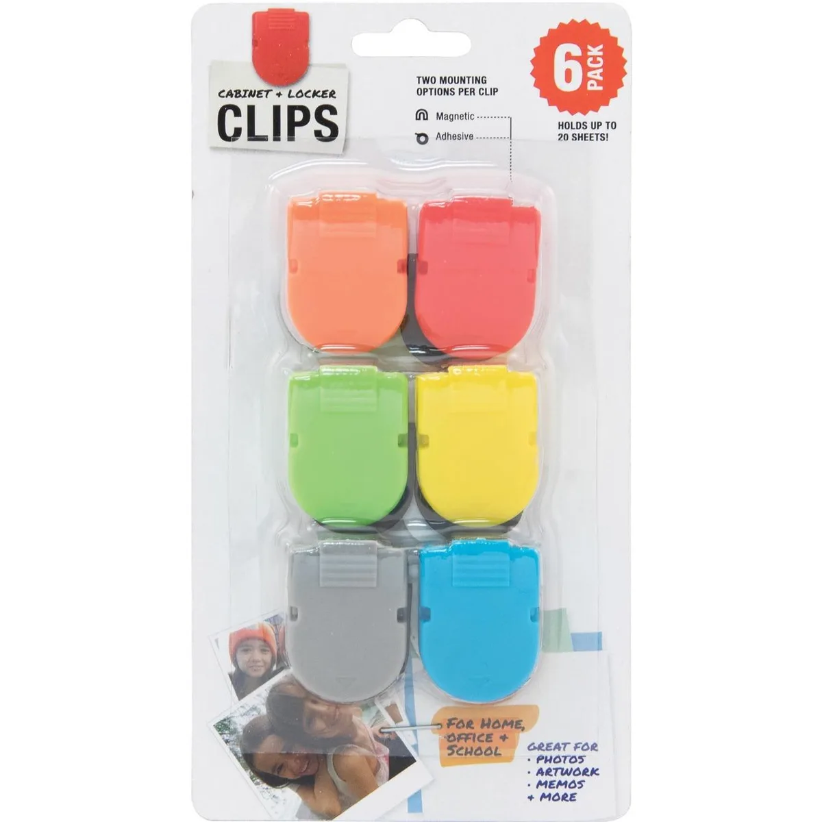 Advantus Advantus 97526 Magnetic Clip Assorted 6 Pack 40 Sheets 1.4 x .5 in — product photo