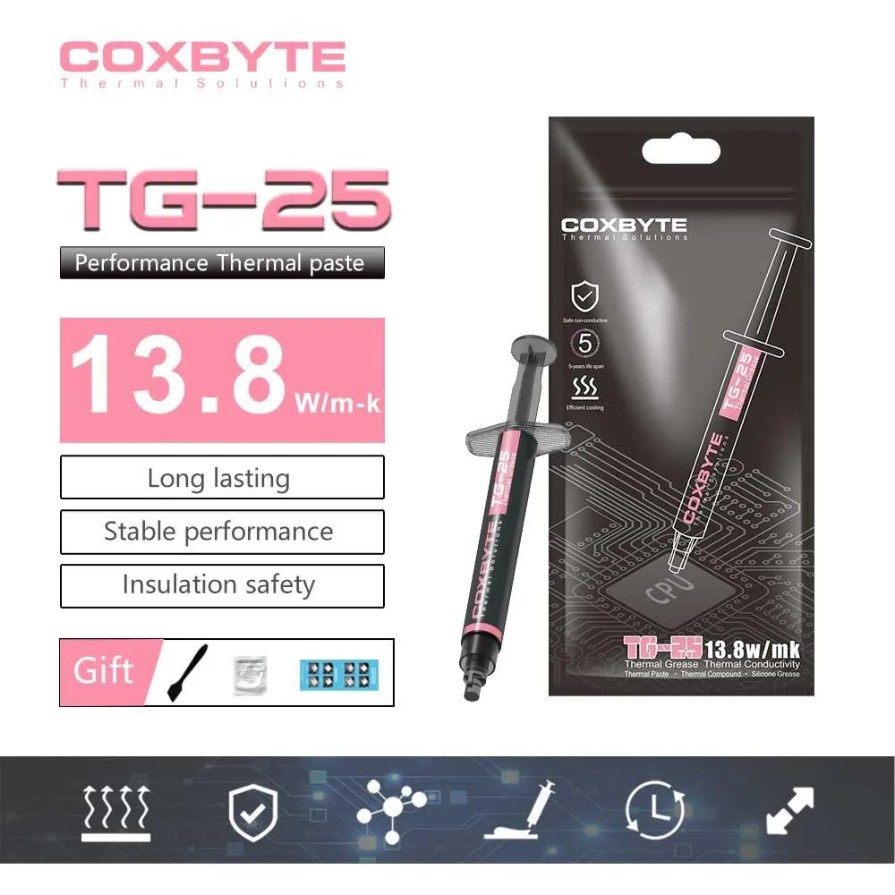 Small grey syringe of thermal paste, 2g, 13.8 W/mK