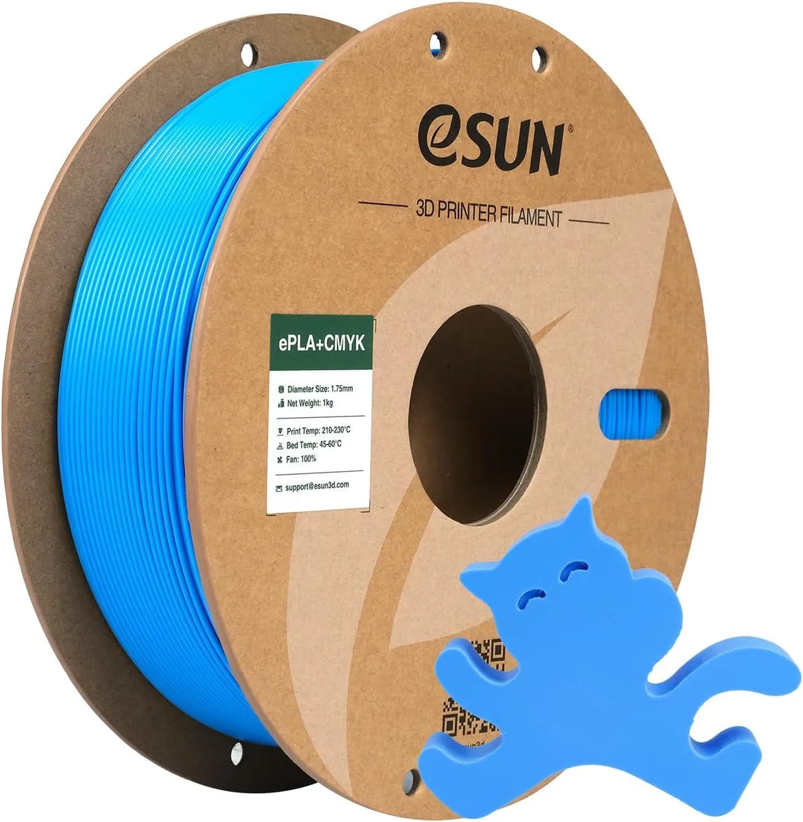 eSUN eSUN Lithophane Cyan PLA+ Filament 1.75mm 1KG 3d printers accessory — product photo