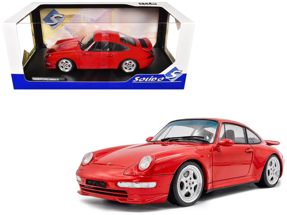 Solido Solido 1997 Porsche 911 (993) Carrera RS Guards Red 1/18 hobby collectible — product photo