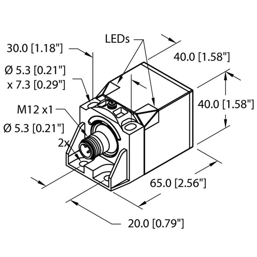Turck Turck NI35-CK40-AP6X2-H1141 inductive sensor 35 mm range PNP NO M12 10-30 VDC — product photo