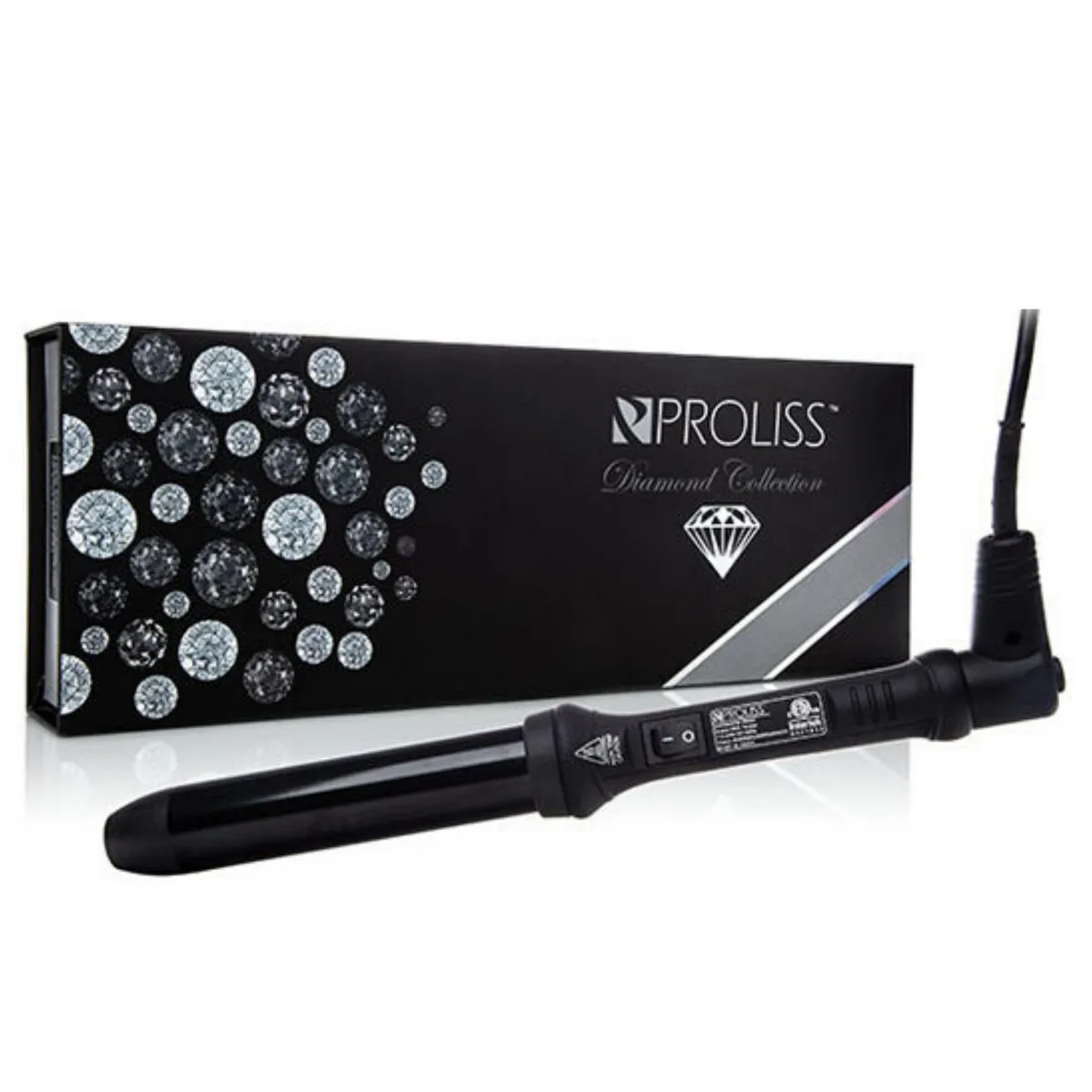Proliss Proliss The Twister 32mm Tourmaline Ceramic Curling Wand Diamond Collection Matte Black hair styling tool — product photo