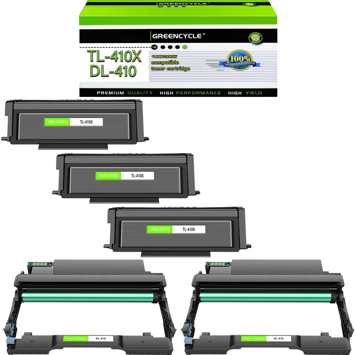 GREENCYCLE GREENCYCLE 3-Pack TL-410X Toner &amp; 2-Pack DL-410 Drum Combo — product photo