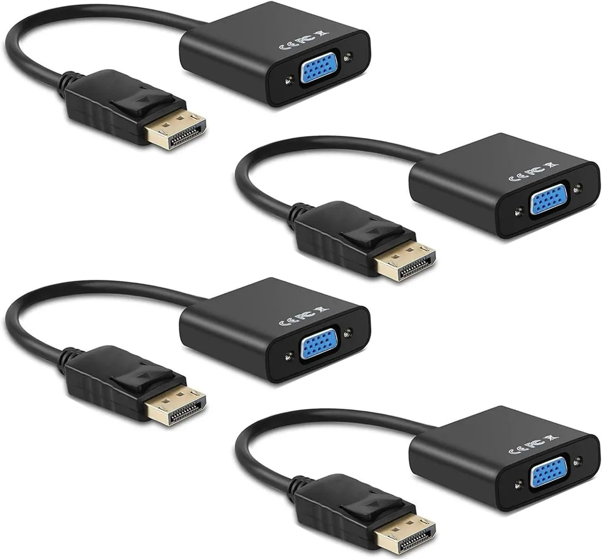 Boxwave Boxwave DisplayPort to VGA Adapter 4 Pack Gold-Plated Male to Female — product photo