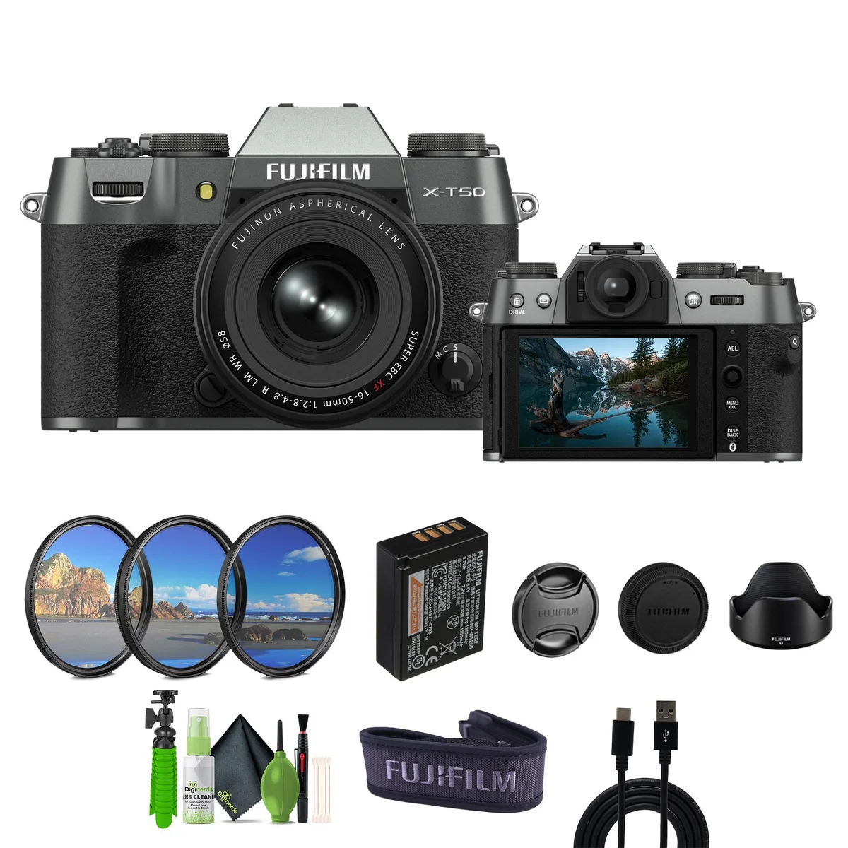 FUJIFILM FUJIFILM X-T50 40.2 MP XF16-50mm Kit Charcoal Silver — product photo