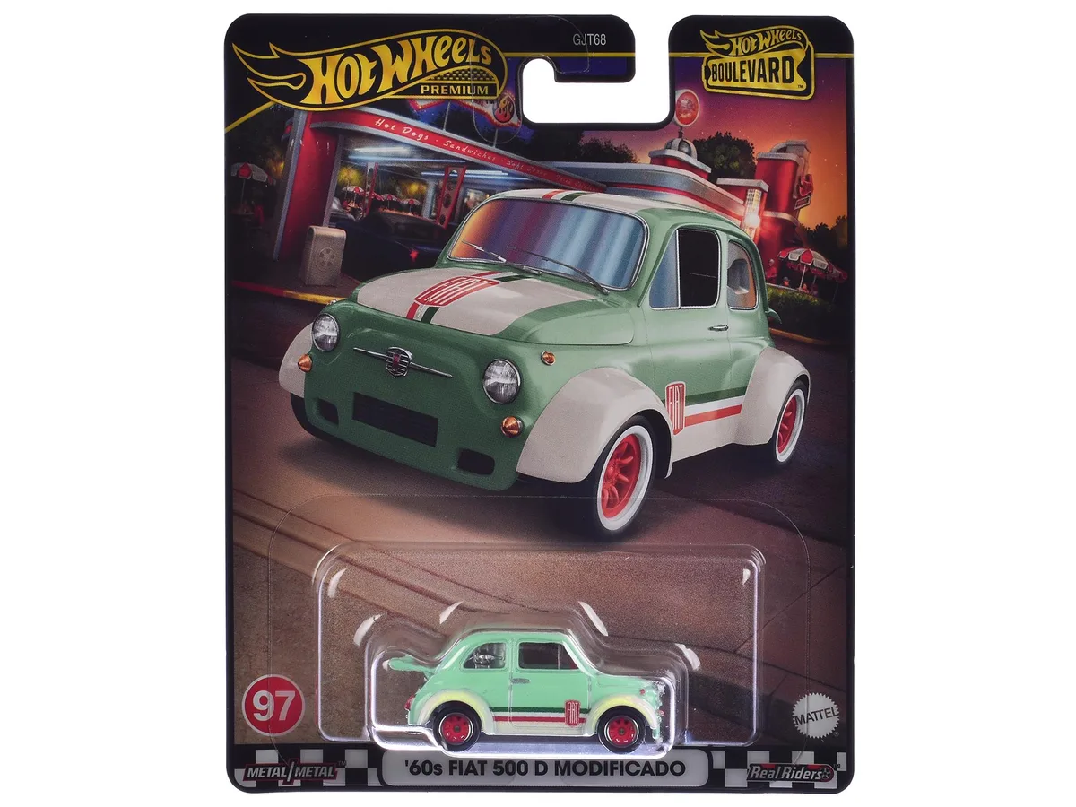 Hot Wheels Hot Wheels 1960 Fiat 500 D Modificado Light Green Stripes Boulevard 2.25in — product photo