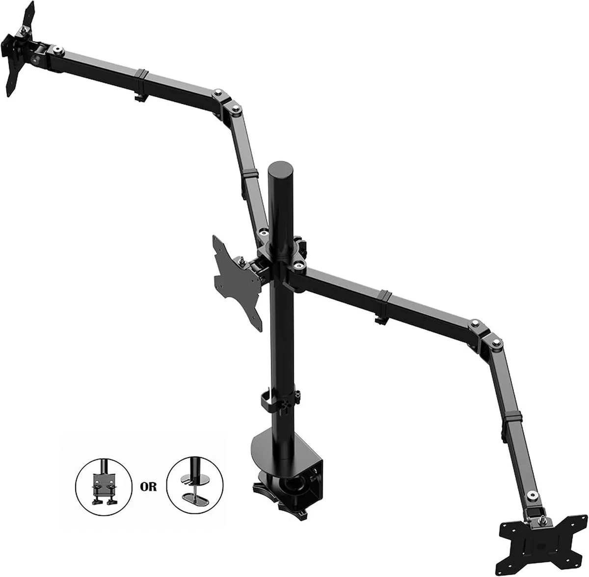 PISKEKAT PISKEKAT Triple Monitor Mount 13-27 in 17.6 lbs 26 in Ext Black — product photo