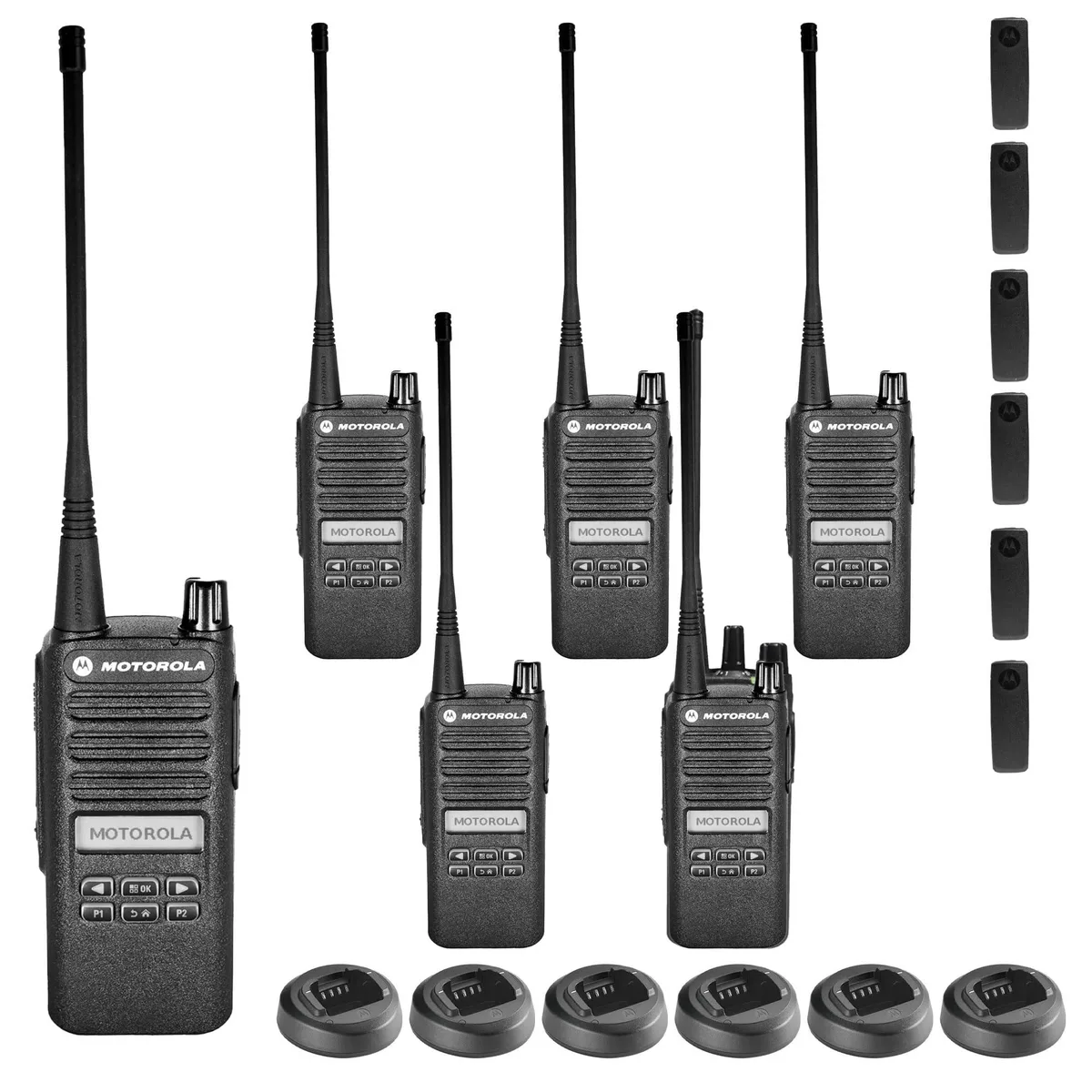 Motorola Motorola CP100D 4W 16Ch UHF 403-480MHz 6-pack two-way radio — product photo