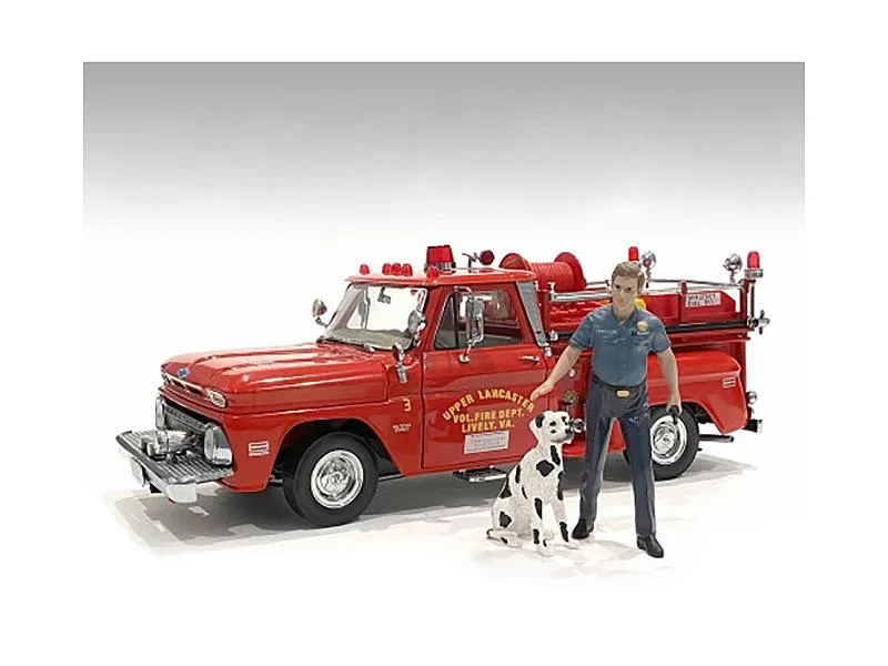 American Diorama American Diorama Firefighters Fire Dog Training Figures 1/24 Scale — product photo