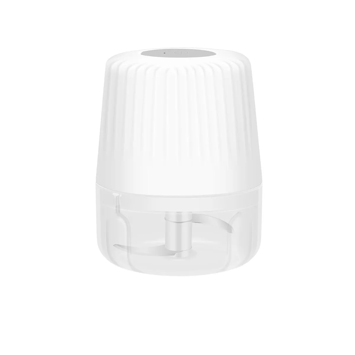 White mini food processor with 100 ml cup and stainless steel blade