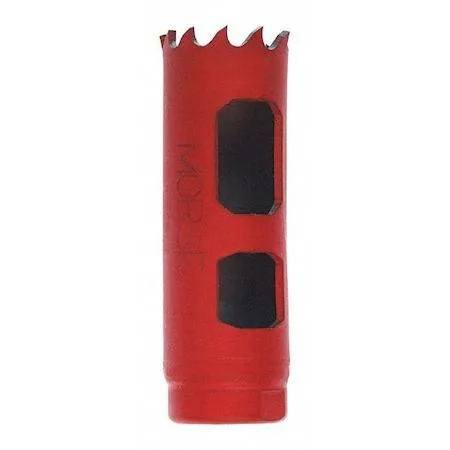 Cylindrical bi-metal hole saw, 13/16 inch diameter, silver steel finish