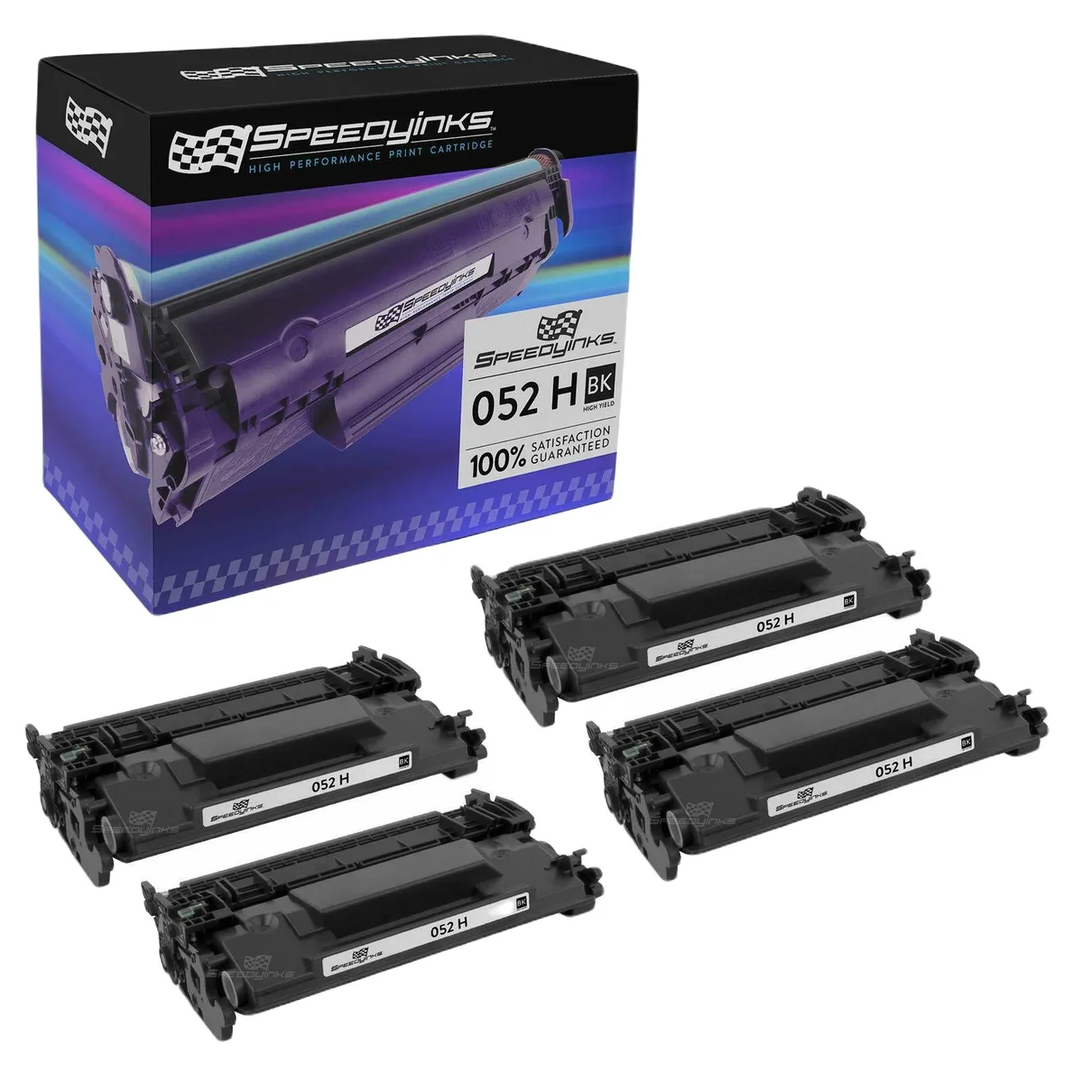 SpeedyInks SpeedyInks Compatible Canon 052H Black High Yield Toner Cartridge 4-Pack 9000 Pages — product photo