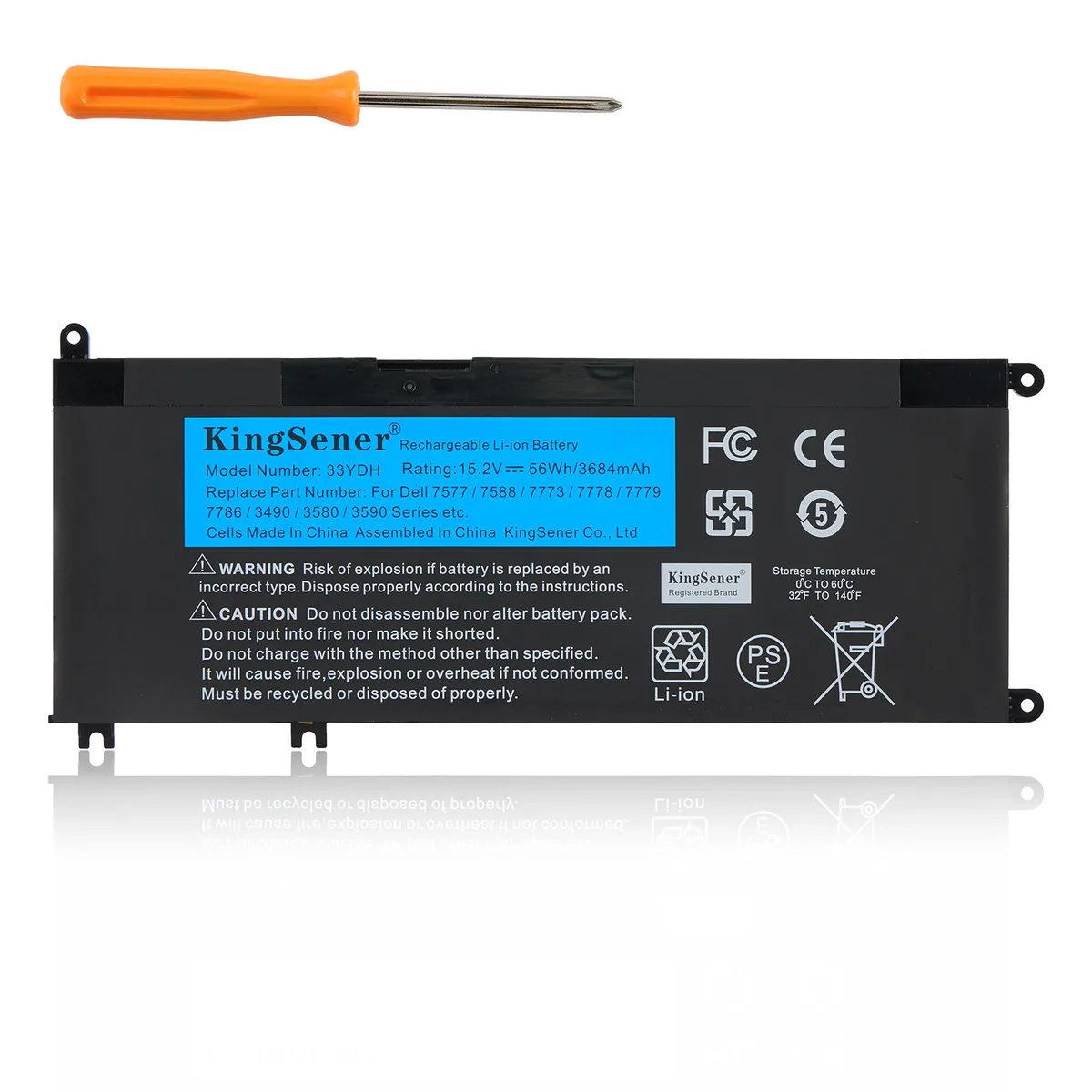 KingSener KingSener 33YDH laptop battery 56Wh 15.2V 4-cell — product photo