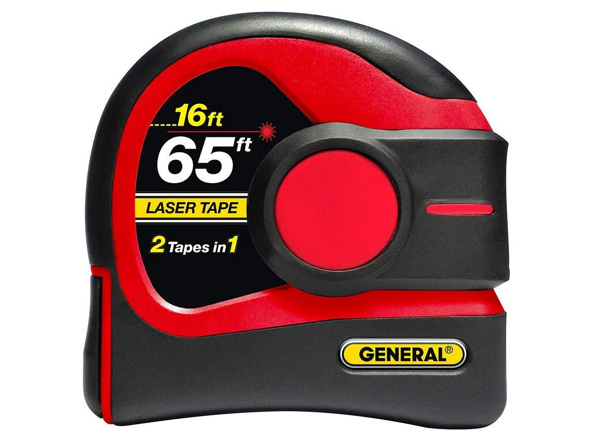General Tools LTM2X Laser Tape Measure 2-in-1 65 Ft Laser 16 Ft Tape Red — product photo