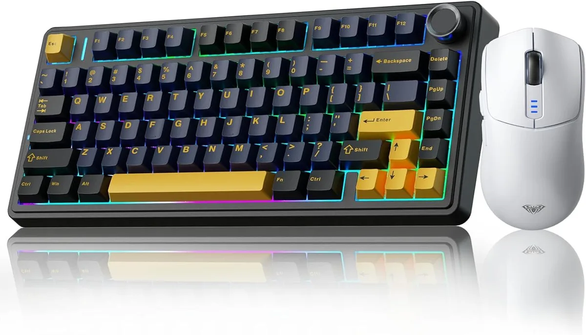 AULA AULA F75 75% Wireless Mechanical Gaming Keyboard White — product photo