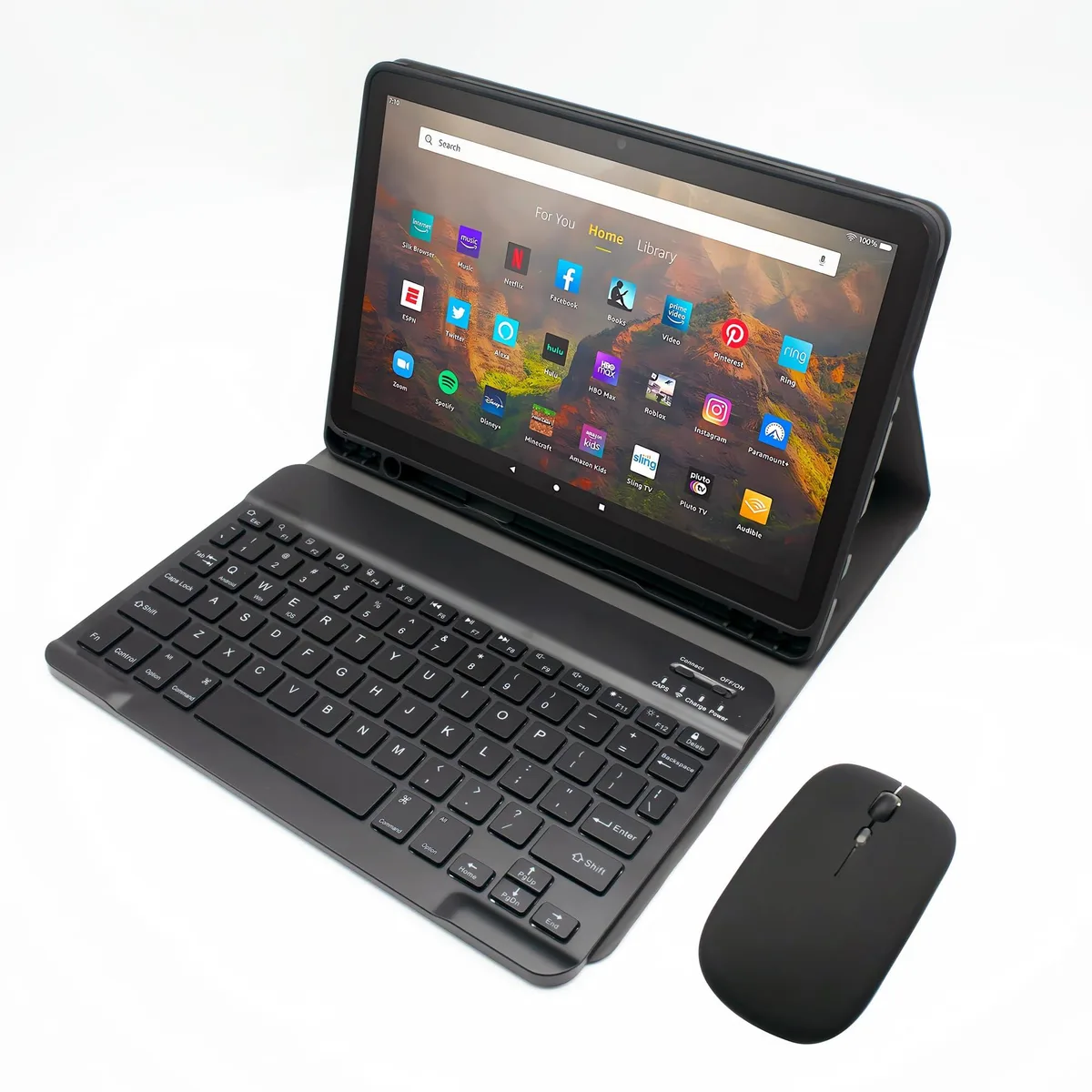 Adesso Keyboard Case for Kindle Fire HD 10.1 (2021/2023) with Bluetooth Keyboard & Mouse — product photo