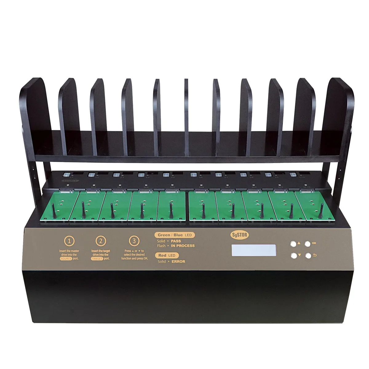 Systor Systor SYSNVME-YL03PRO09 1-to-9 NVMe/SATA Duplicator 18GB/min — product photo