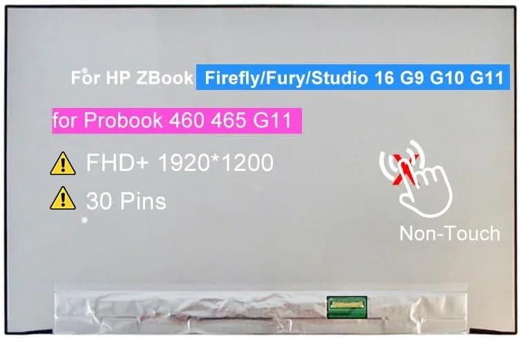 NUOLAISUN NUOLAISUN N160JCG-GT1 16.0" FHD+ 1920x1200 60Hz 30-Pin laptop screen — product photo