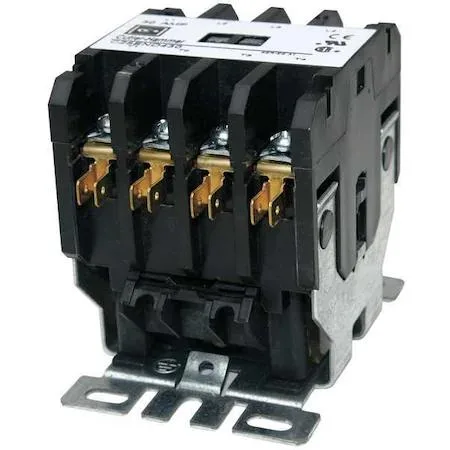 Rectangular grey industrial contactor with top terminals