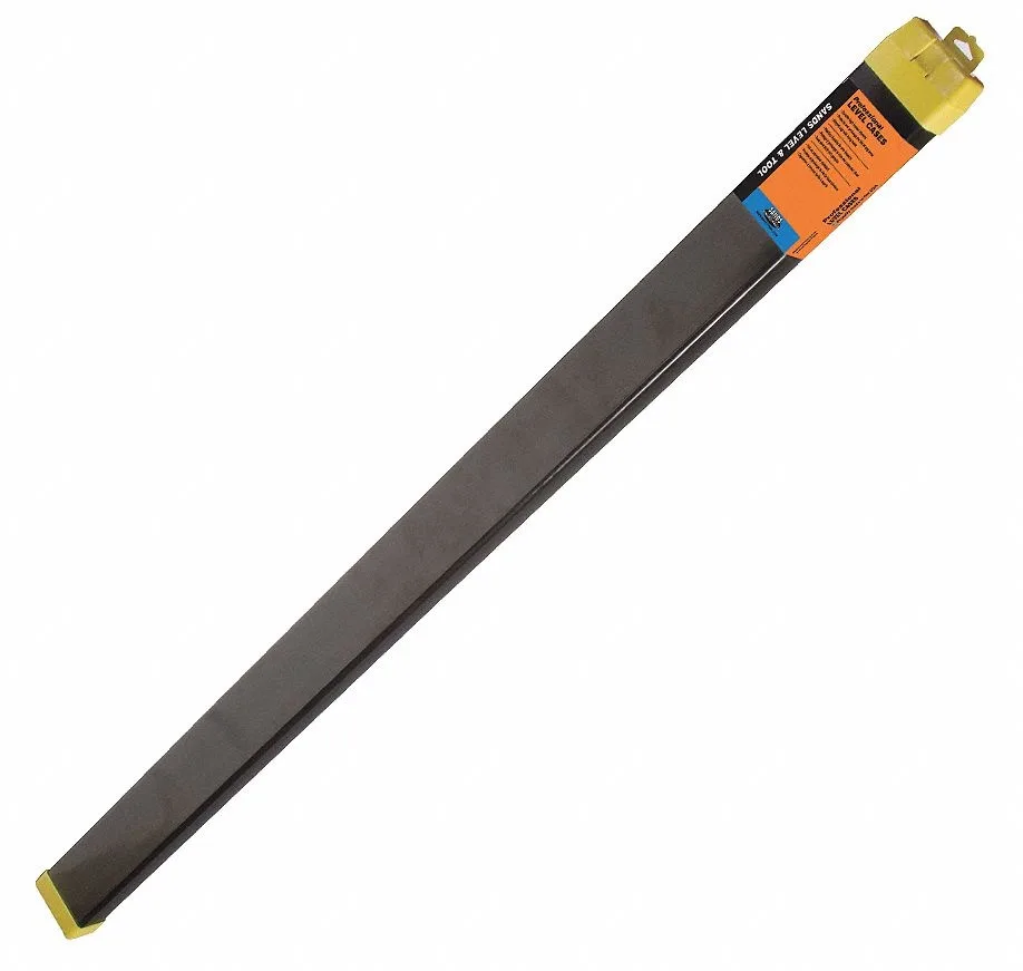 Black and yellow styrene level case, 48 inches long with end opening and hanging hook