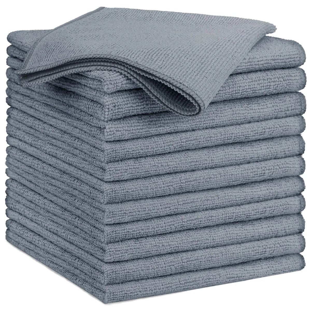  Grey Microfiber Cleaning Cloth 12PK 14" x 12" exterior care — product photo