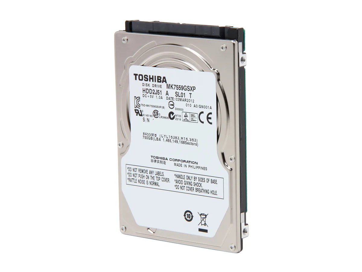 Toshiba Toshiba MK7559GSXP 750GB 5400 RPM 8MB Cache SATA 3.0Gb/s 2.5" laptop hard drive — product photo