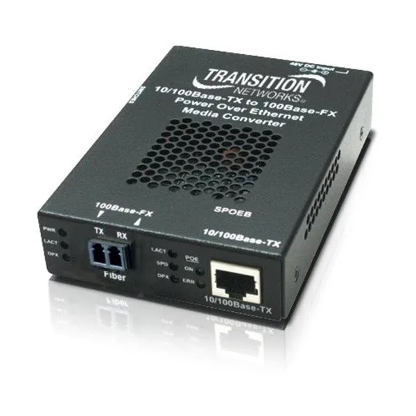 Transition Networks Transition Networks SPOEB1011-105-NA PoE Media Converter 10/100 Mbps 48V DC 20W — product photo