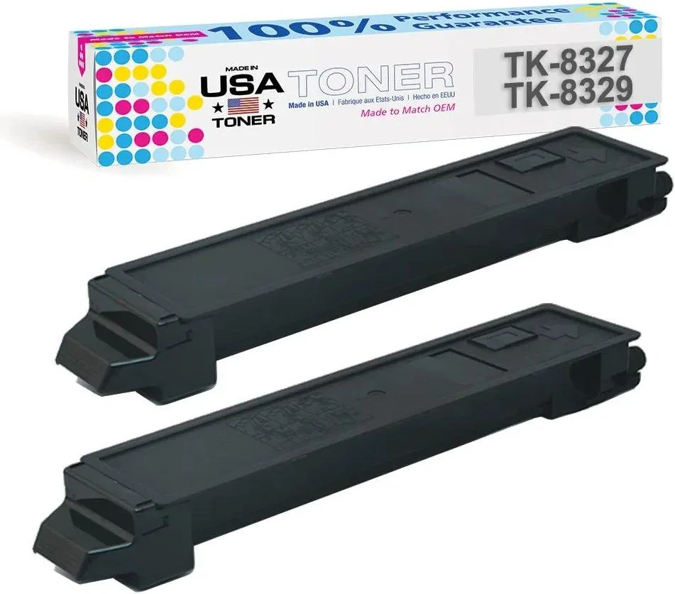 MADE IN USA TONER MADE IN USA TONER Compatible TK-8327 TK-8329 Black 2-Pack Toner Cartridges — product photo