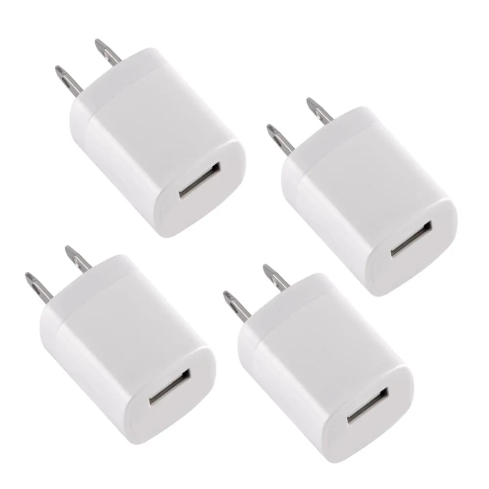 Qixxronics Qixxronics USB Wall Charger Cube 1A 5V White 4 Pack — product photo