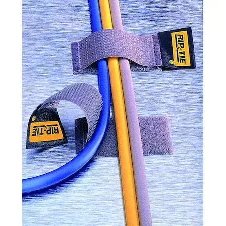 Black hook-and-loop cable tie strap 4 inch length adhesive back pack of five