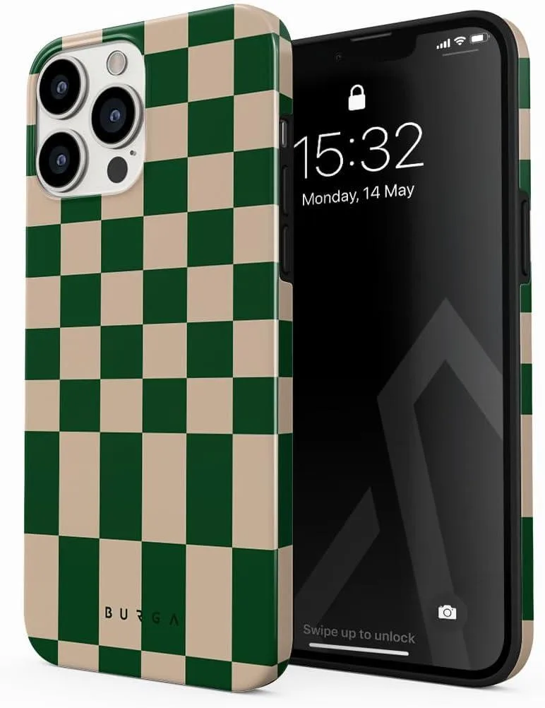 TAURKENAM TAURKENAM iPhone 14 Pro Hybrid Case Green Checkers — product photo