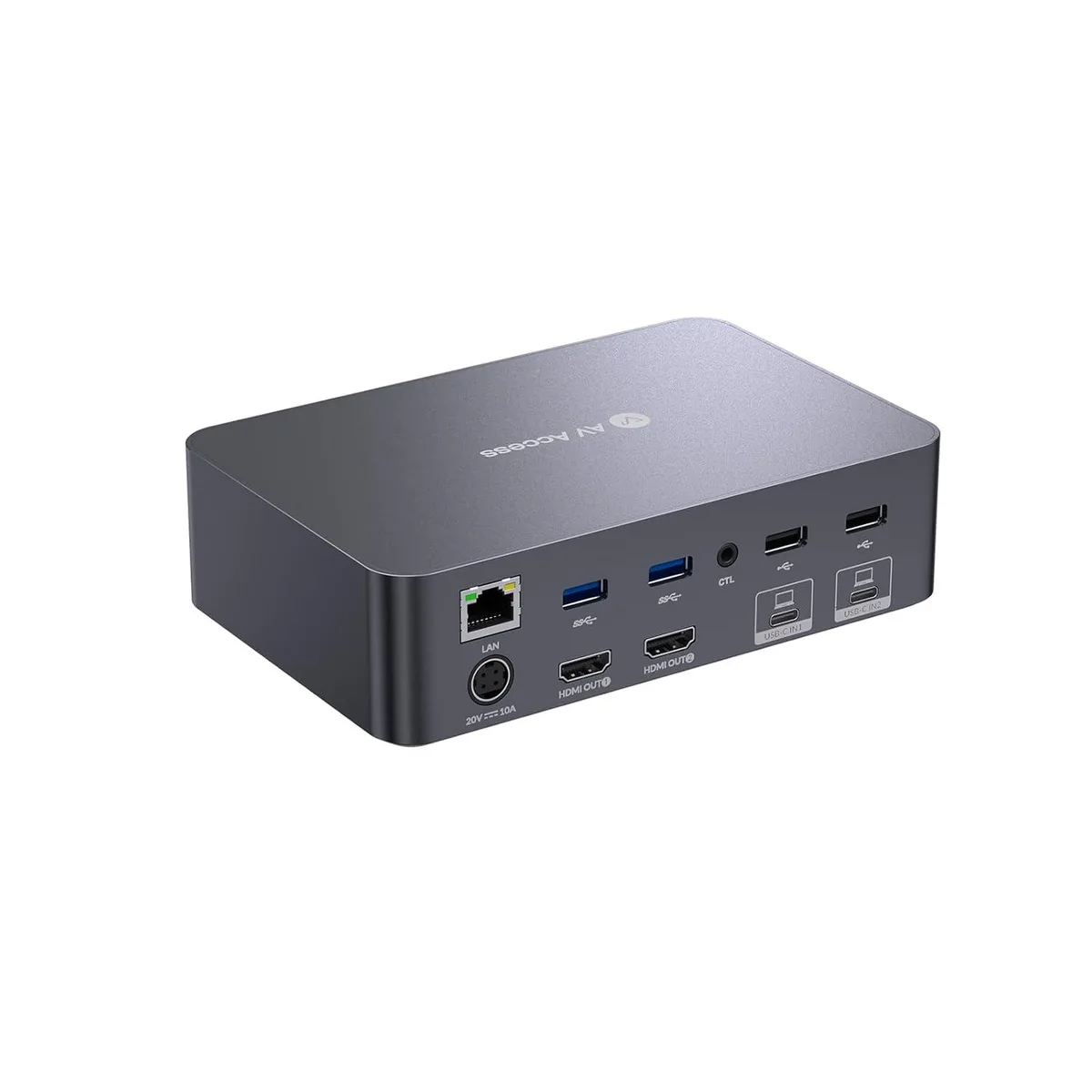 GCROWN GCROWN 12-in-1 KVM Switch 2×USB-C 60W PD 2×HDMI 1G Ethernet 2K@144Hz 1080P@240Hz — product photo