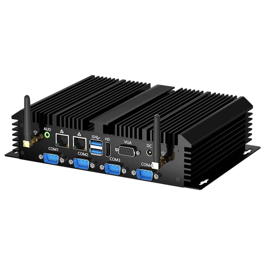 BOESIIPC BOESIIPC Fanless Mini Industrial PC i7-5500U 8GB 128GB mSATA 6COM 4USB3.0 2LAN WiFi HDMI VGA — product photo