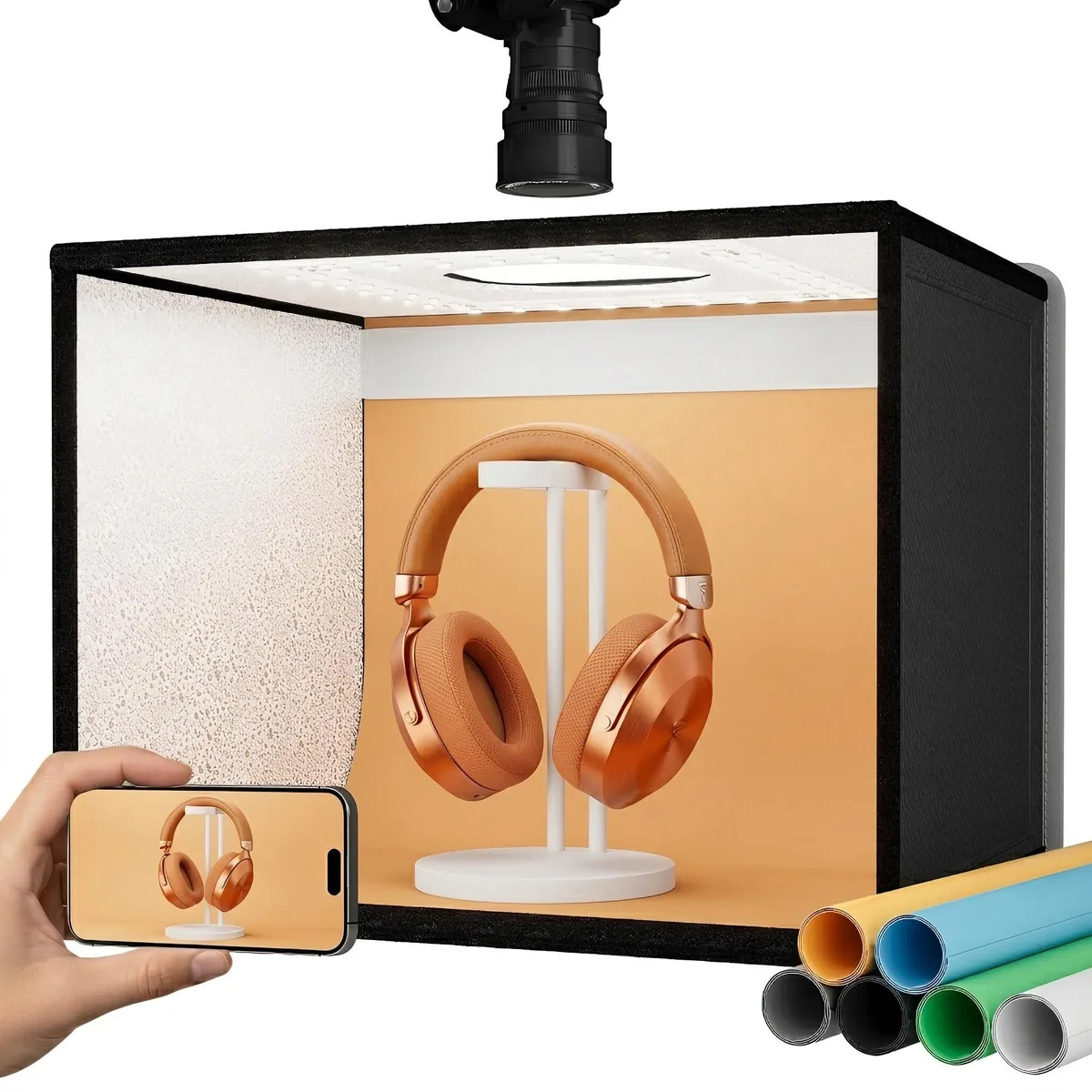 RaLeno PKL-D440 Pro 16x12" Photo Studio Light Box 24W Dimmable 6 Backdrops — product photo
