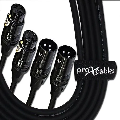 ProX ProX XC-DXLR05 5 ft dual XLR-M to dual XLR-F cable — product photo