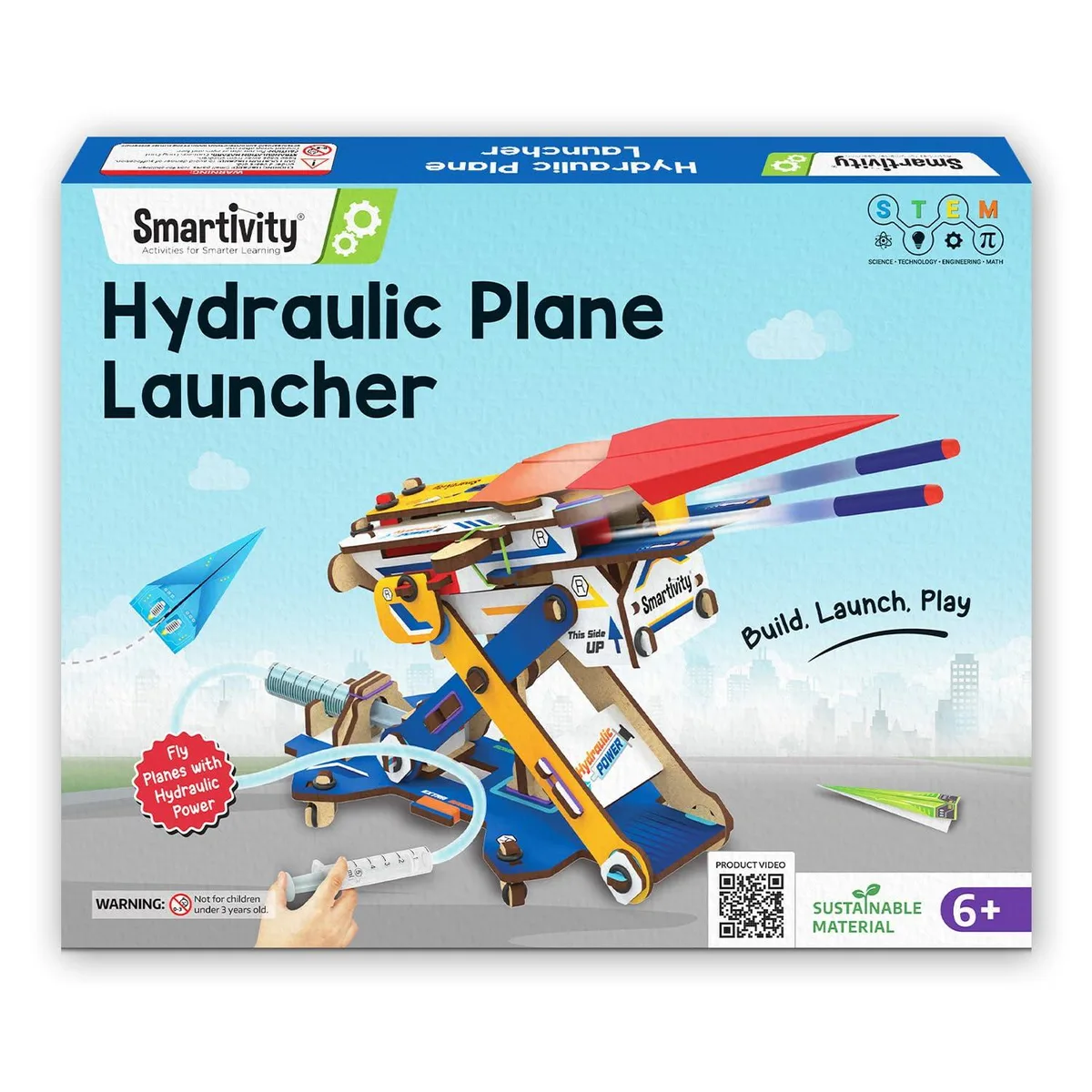 Smartivity SMRT1222 Hydraulic Plane & Dart Launcher Stem Toy 58 Parts Ages 6-14 — product photo