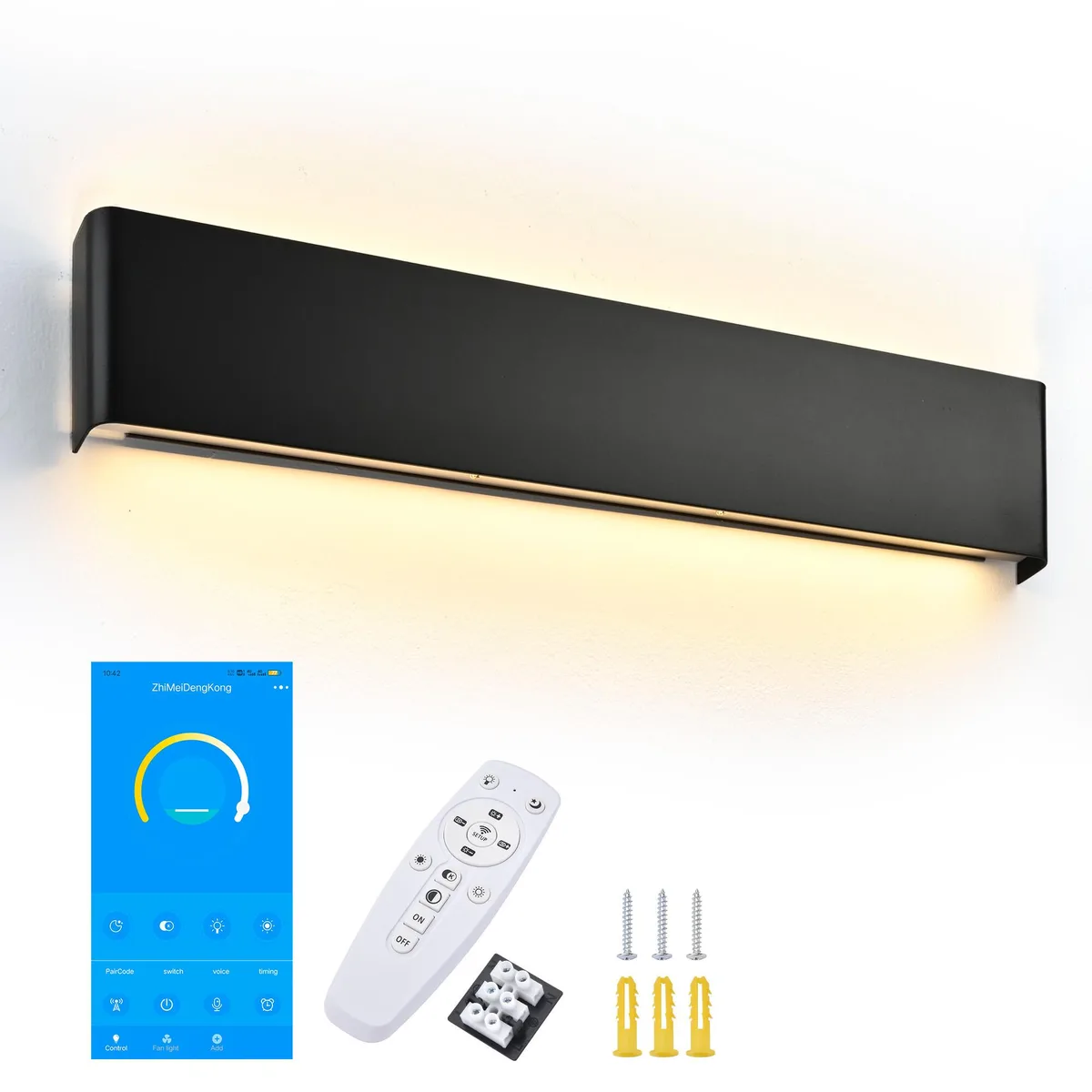 Yescom USA, Inc. Yescom USA, Inc. 25" Bathroom Vanity Light Dimmable APP &amp; Remote Control Modern Black — product photo