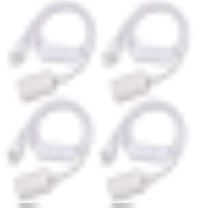 Four white pendant light sockets with inline switches and short cords